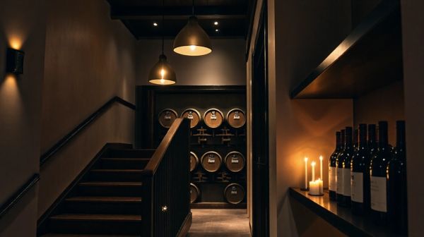 Idées modernes pour une cave à vin élégante sous escalier